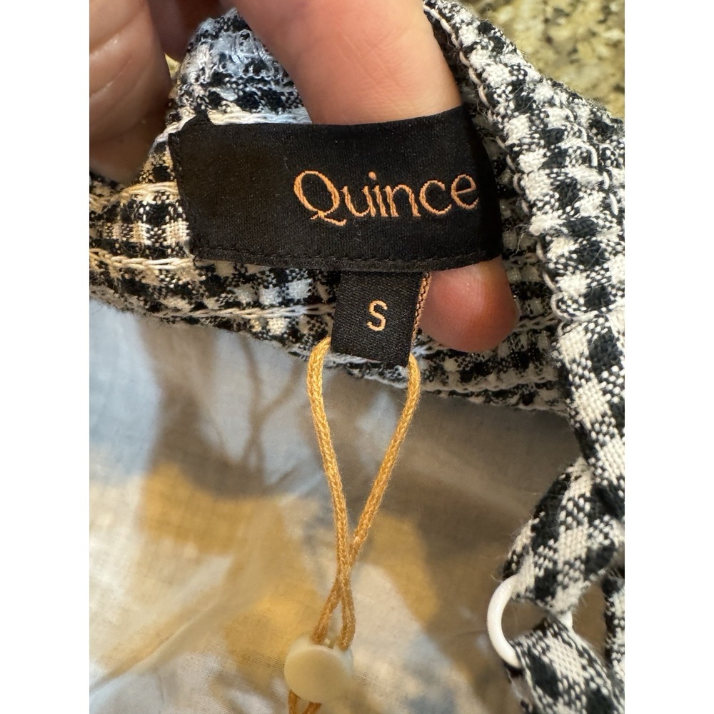 Quince 100% European Linen Scoop Neck Midi Dress Women's Size Small Gingham - Picture 7 of 12